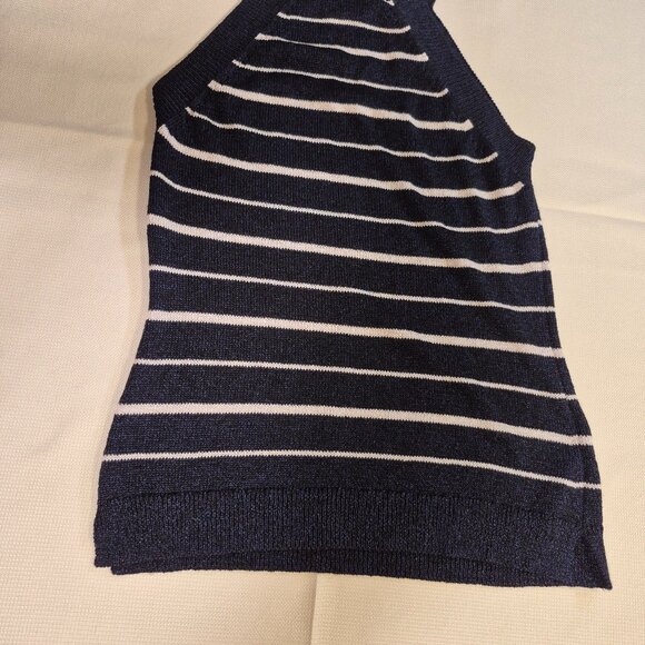 MASSIMO DUTTI Striped Tank Top In Navy - Picture 6 of 9
